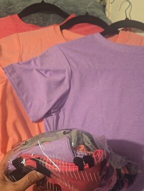 TEEN 5 Pack SZ 14-16 Short Sleeve Athletic Tee - Purple & Peach |